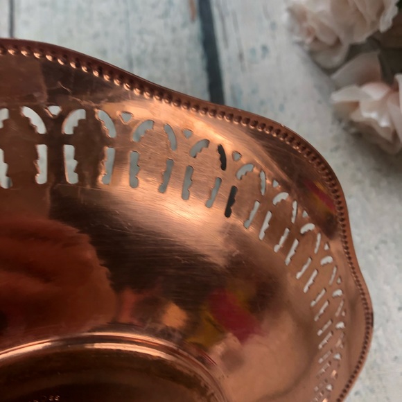 Vtg copper serving tray place paisley Canada dish - Picture 6 of 7